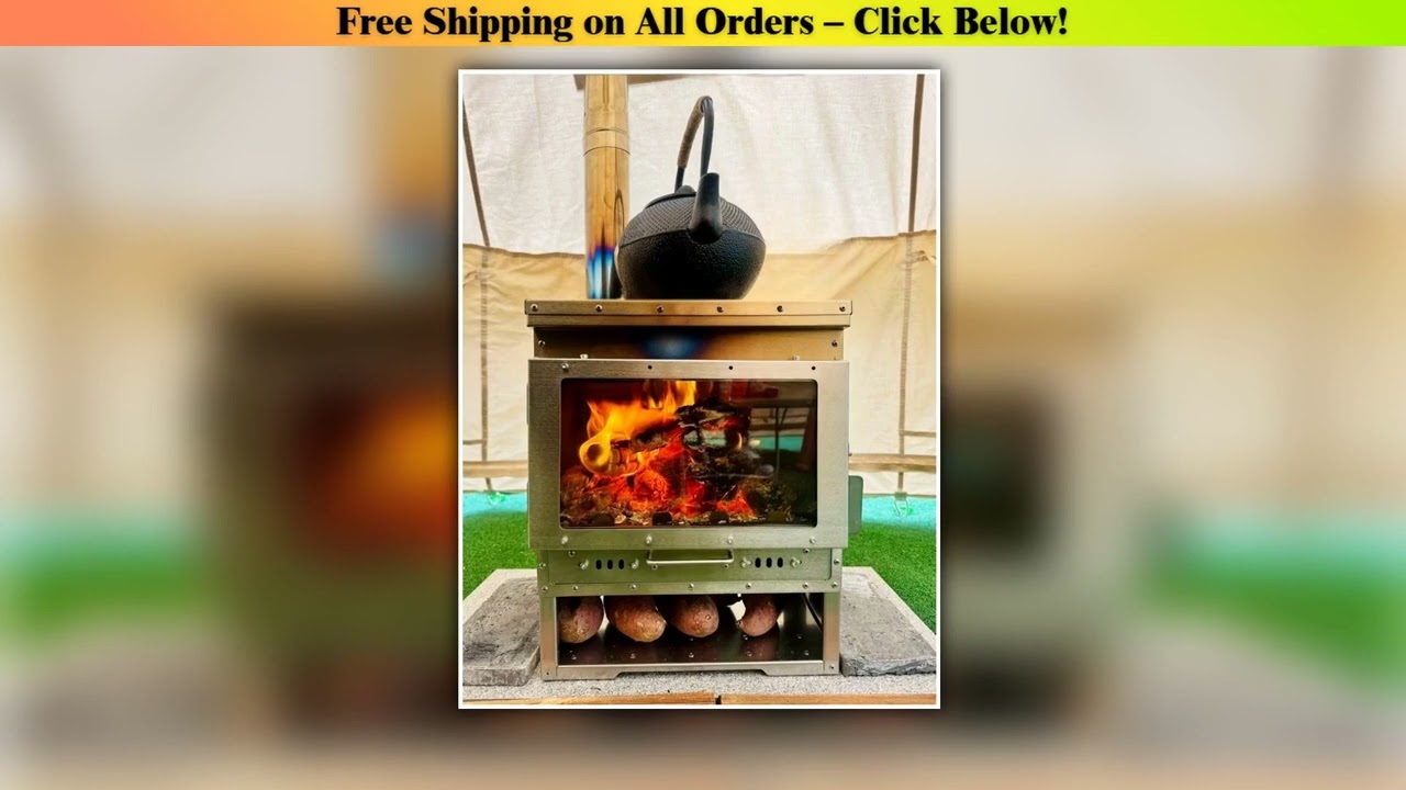 Stainless steel large glass window viewing fire fireplace for outdoor secondary combustion tent