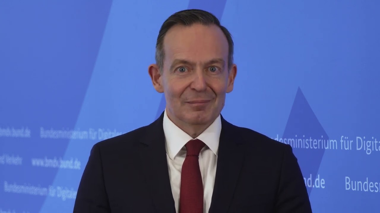 Videobotschaft Minister Wissing, deutsche Meisterschaft digital construction in Wiesbaden 2024