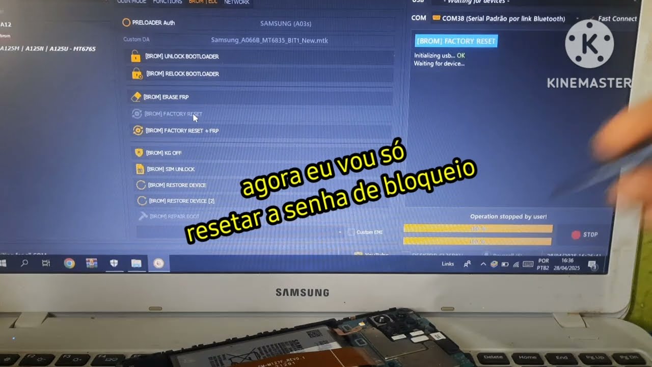 Desbloqueio google no galaxy A12 pela unlock tool