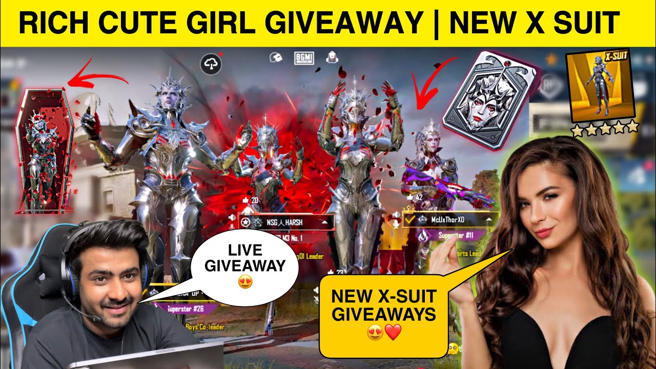 Random Rich Youtuber @NSG HARSH Giveaway🥰 New X-Suit & Royal Pass Max😍My Subscriber Shocked😱