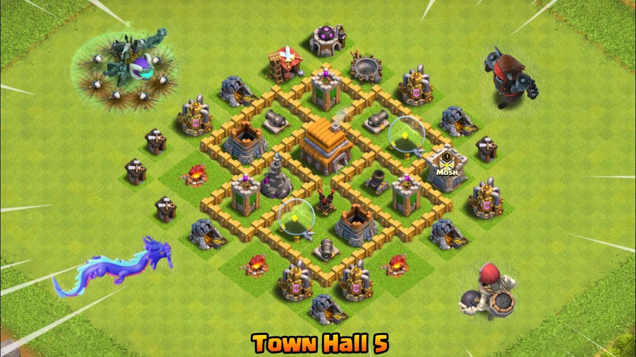 Town Hall 5 vs Every Max 1 Temporary Troop! - Clash of Clans