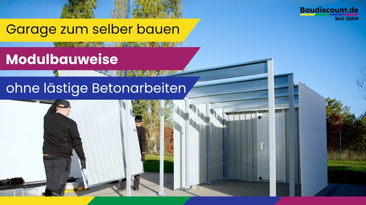Garagen Montage mit den Baudiscount Schraubfundamenten, ohne lästige Betonarbeiten
