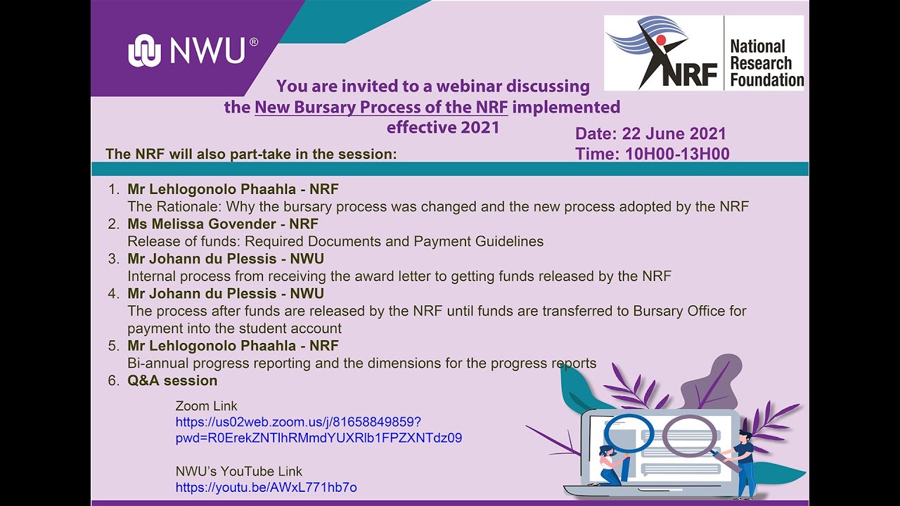 NRF Bursaries: Full Cost of Study and Partial Cost of Study Info Session