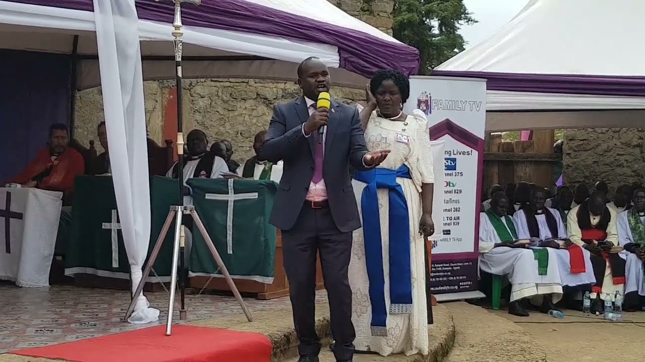 Hon. Phillis Chemutai & Hon. William Chemonges speaking during the commissioning of Sebei cathedral