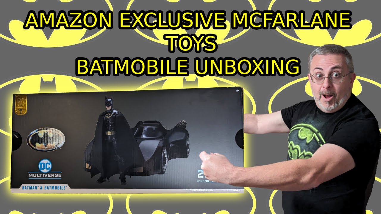Unboxing Exclusive Amazon '89 Batmobile & Batman McFarlane Toys Gold Label! 