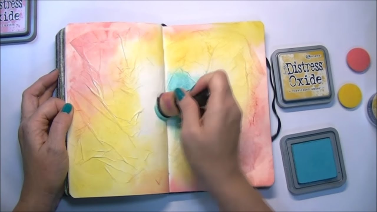 Art Journal Background Technique | Texture with Coffee Filters! + Distress Oxide Inks