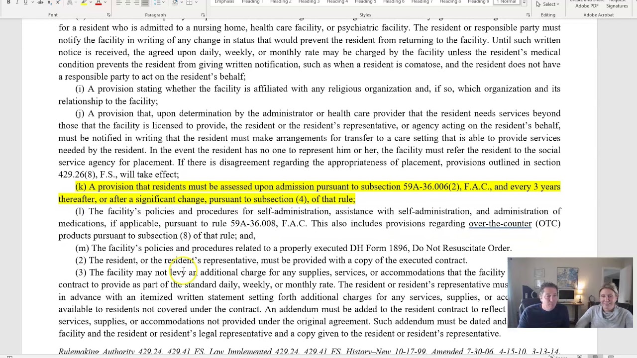 Admissions Package and Resident Contracts