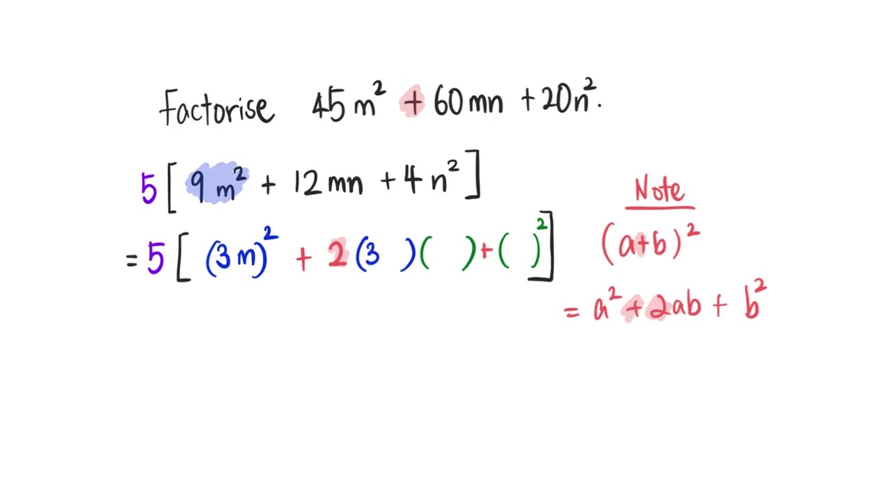 [Factorisation of Quadratic Expressions by Special Product] 45m^2 + 60mn + 20n^2