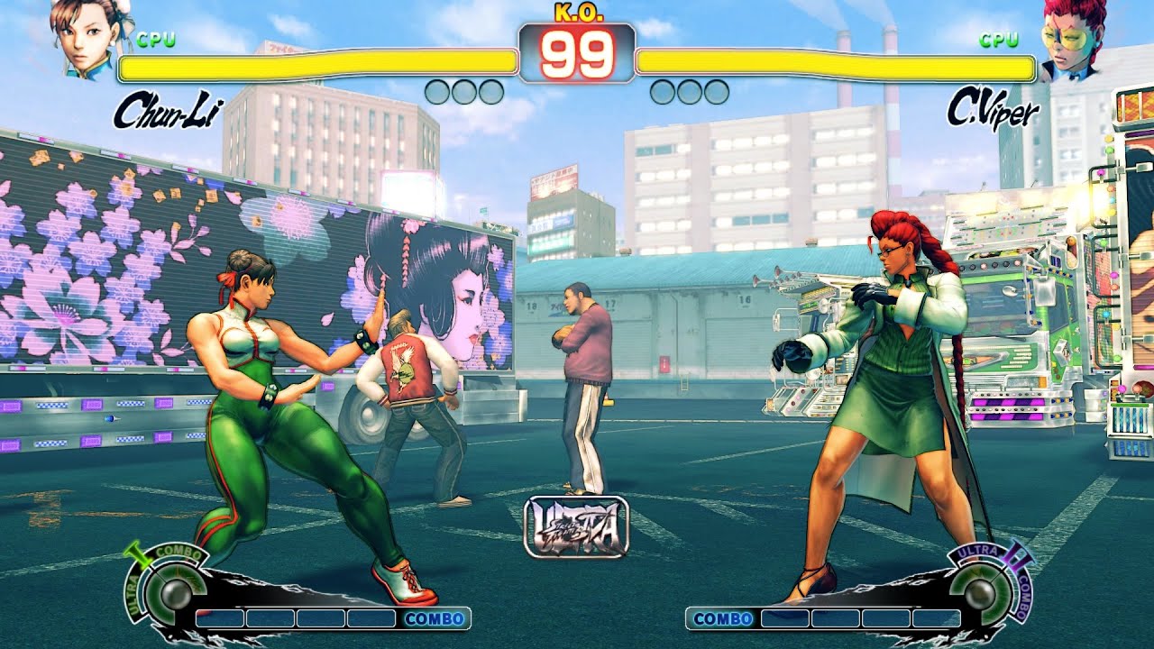 Chun-Li vs C. Viper! Ultra Street Fighter 4 CPU vs CPU