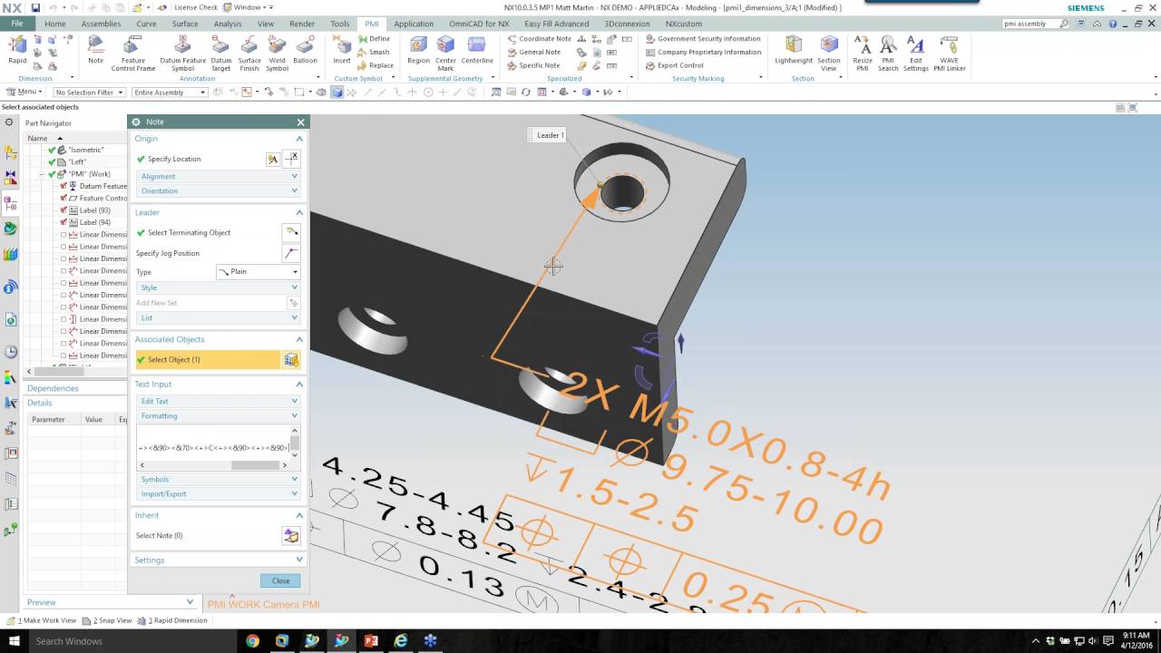 NX PMI/MBD for Designers and Engineers