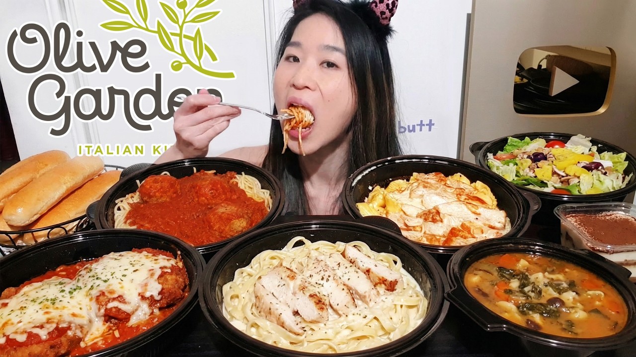 Everything I Ordered at Olive Garden (Is it actually good?) | Satisfying Mukbang | ASMR Eating Show