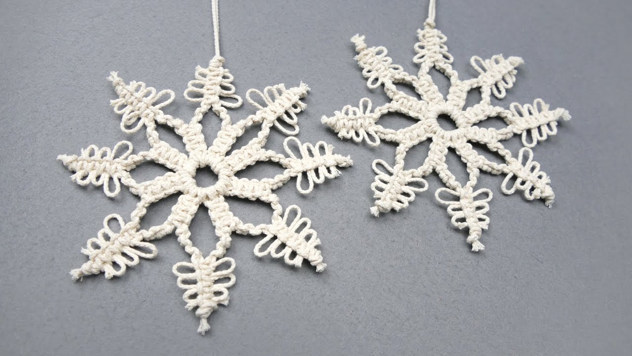 MACRAMÉ ORNAMENTS DIY SNOWFLAKES EASY ❄️