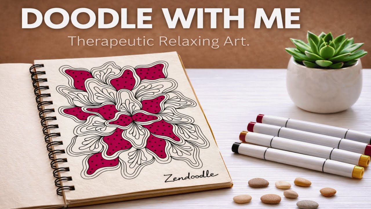Relaxing Doodle Art for Beginners - Easy Zentangle Pattern