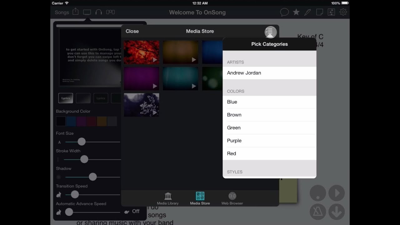 Motion Backgrounds for Lyrics Projection