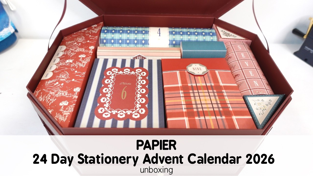 Распаковка адвент-календаря Papier с канцелярией на 24 дня 2026
