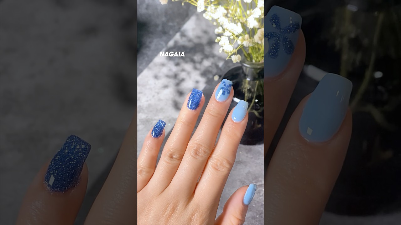 Baby blue color paired with blue wisp super shine, contrasting, or painting?💅 