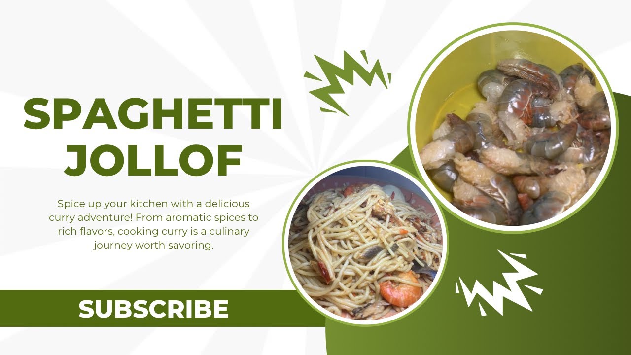 Jollof spaghetti 🍝 shrimps 