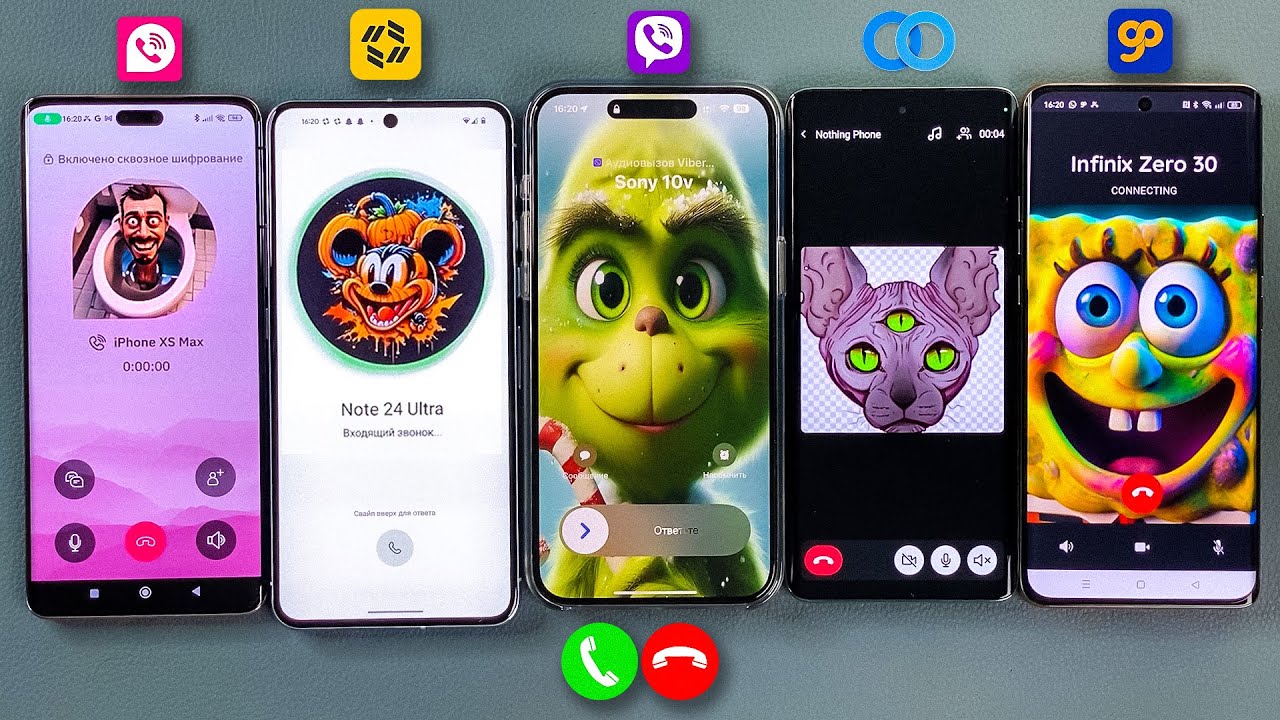 Twinme, Tawasal, GoChat, TeleGuard & Viber iPhone 15 + Pixel 8 + Xiaomi 13 + Moto E40N + Realme 11