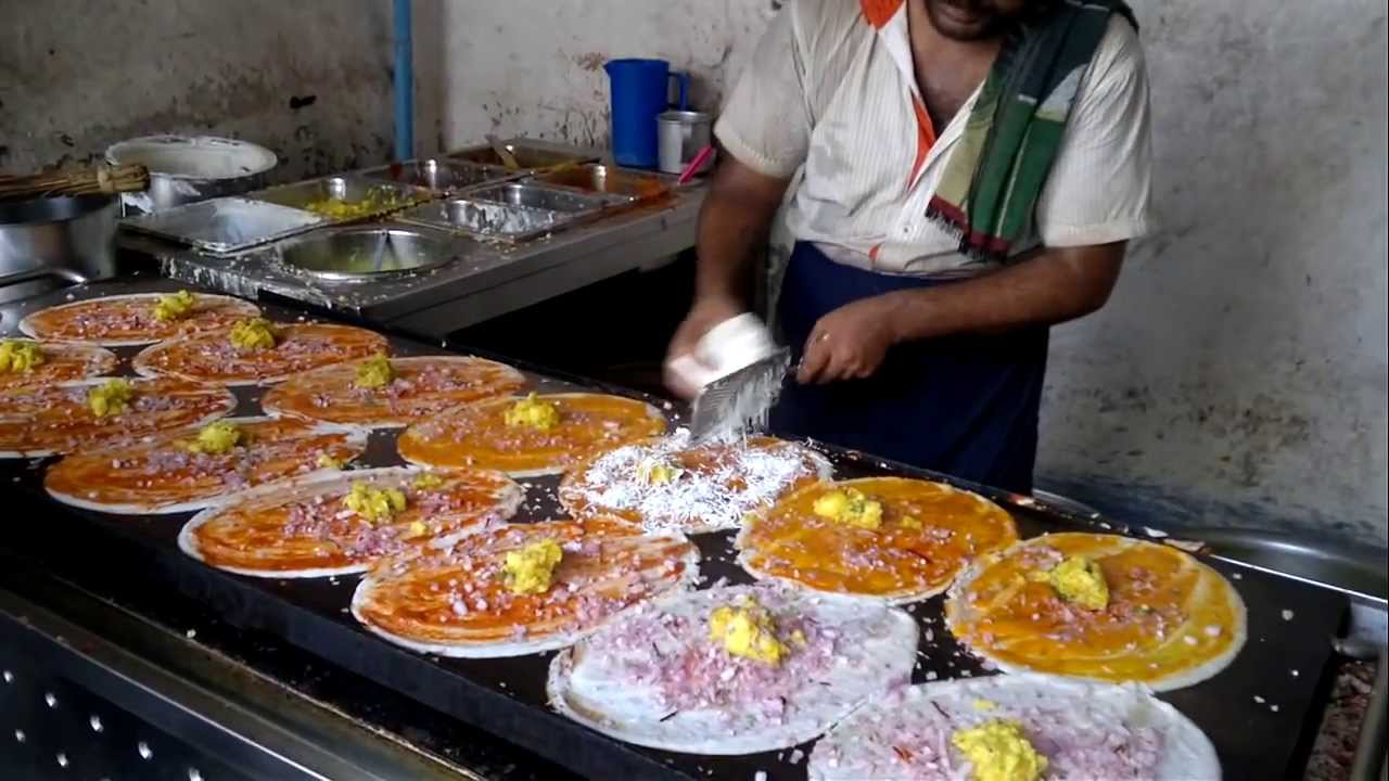 Dosa King - 14 Dosas in 5 Minutes : How to make Dosa ?  Indian street food