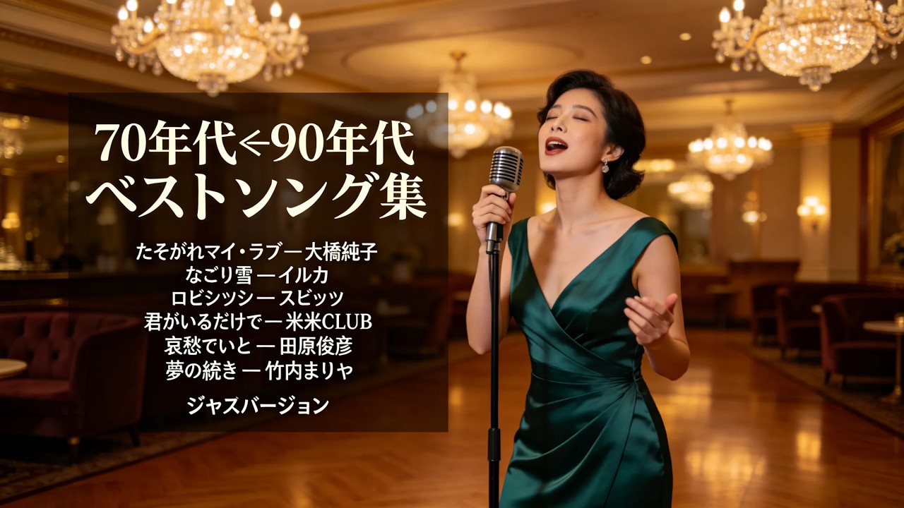 70年代〜90年代 トップヒット日本ラブソング ジャズカバー｜スピッツ・田原俊彦・大橋純子・竹内まりや・米米CLUB・イルカ｜黄昏ラウンジ・大人のくつろぎ時間