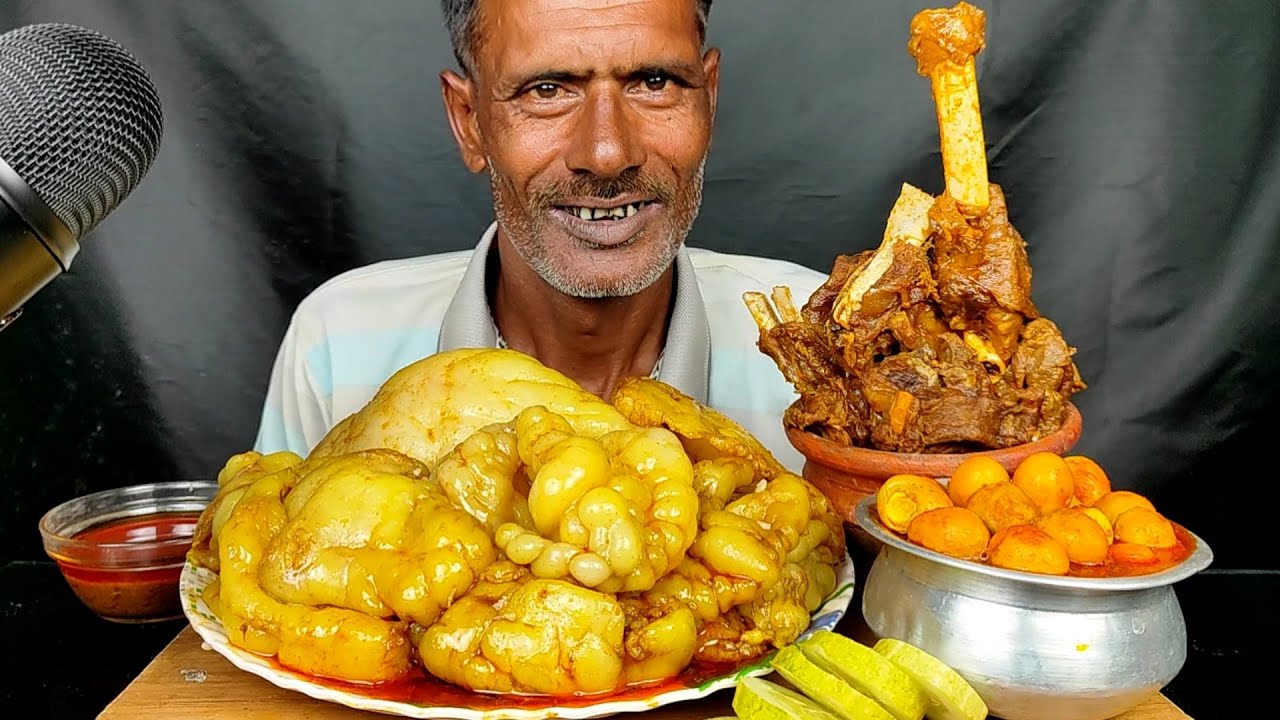 Eating Most Oily Mutton Fat Curry,Hundi Mutton Kosha | Spicy Quail Egg Curry With Rice | Eating Show