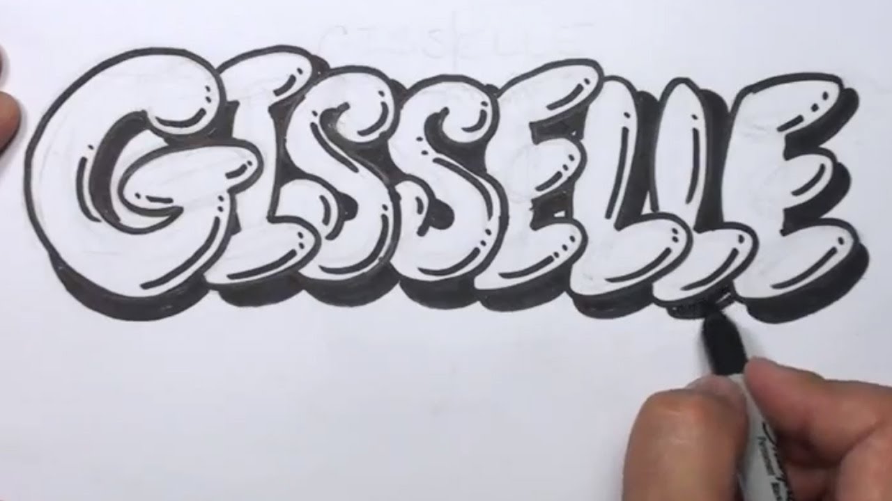 How to Draw Graffiti Letters Write Gisselle in Bubble Letters | MAT
