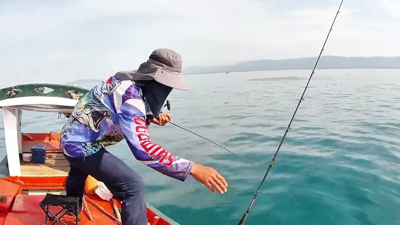 ep139.ออกเรือตกปลาสายลอย ฉวยอัดจนปวดแขน😁😁🐟ที่ทะเลตราด