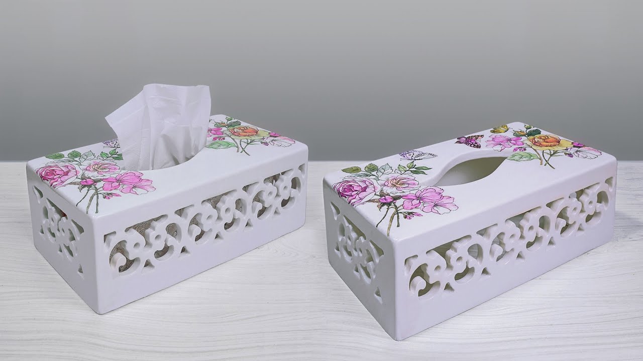 Tissue Box Making at home || Unique Tissue Box Making || Tissue holder
