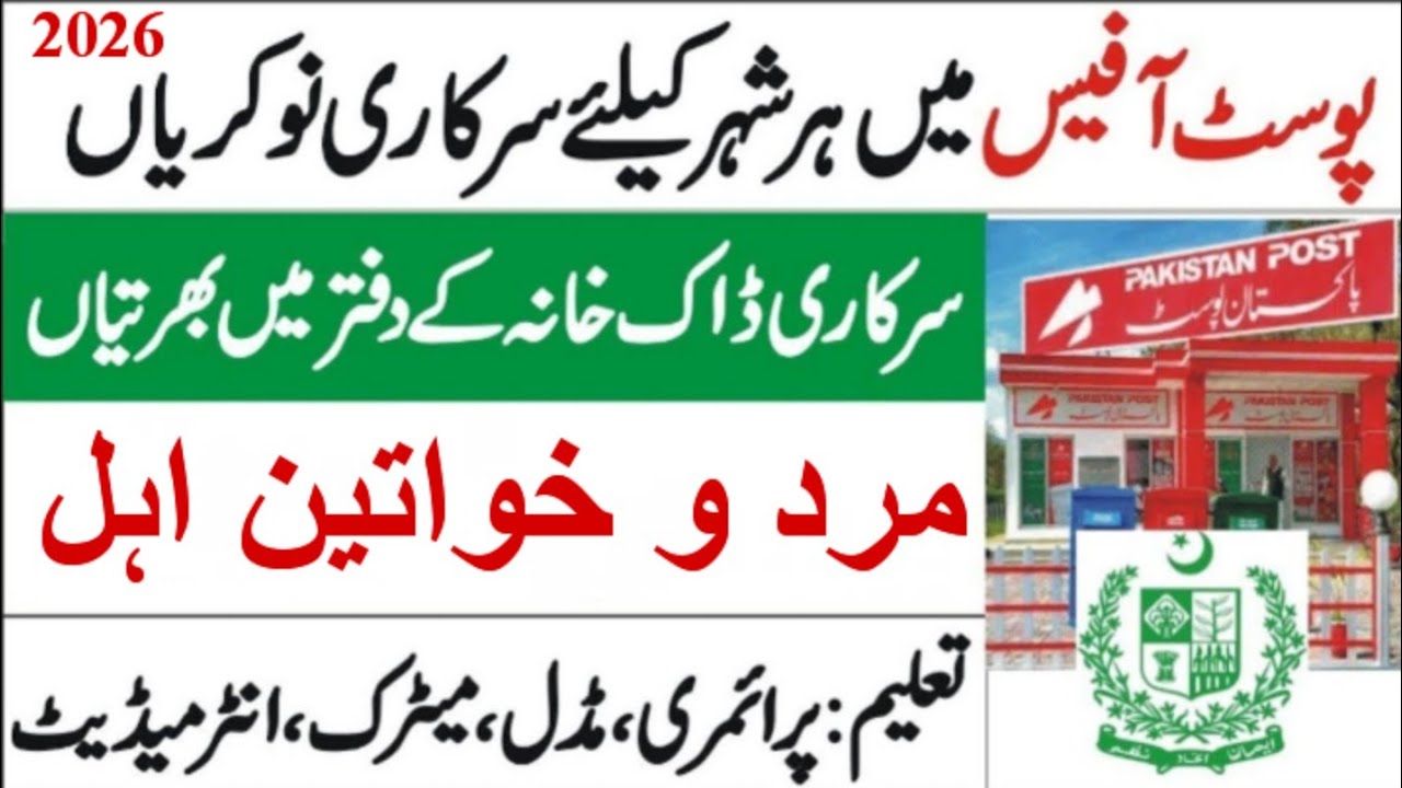 Post Office Jobs | Pakistan Post Office Jobs 2026 | Post Office | Today's Government Jobs in Paki...