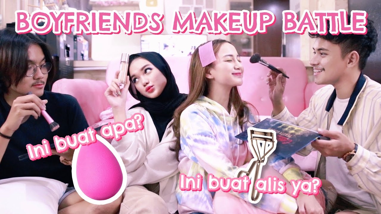 BOYFRIENDS DO OUR MAKEUP BATTLE! [BAHASA]