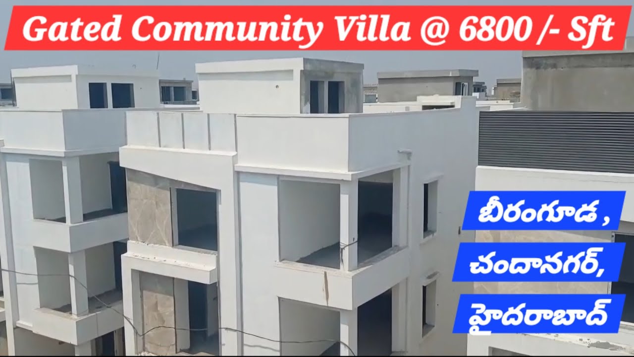 Gated community villa sale @ 6800 Per Sft | NorthWest Corner|Near Beeramguda, Chandanagar#9959639404
