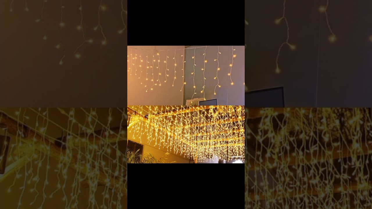 Room Decoration idea for fairy lights #decorating #flowerdesign #roomdecoration #lightdecor #shorts