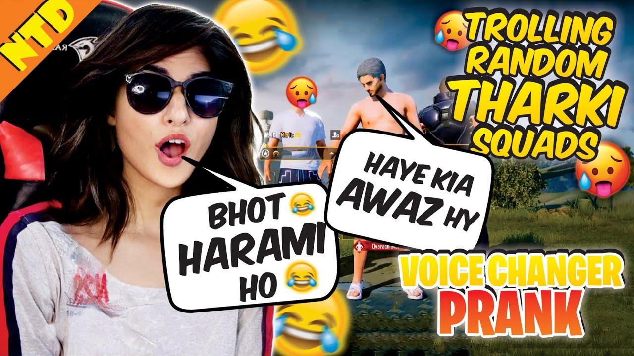 TROLLING RANDOM THARKI SQUADS 🥵😂 VOICE CHANGER PRANK | PUBG Mobile | NTD Playz