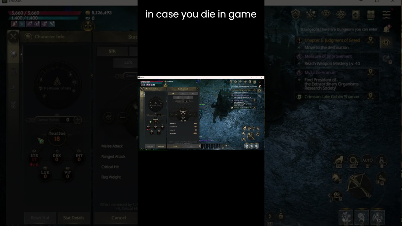 How to Restore Lost Status point in LordNine Infinite Class