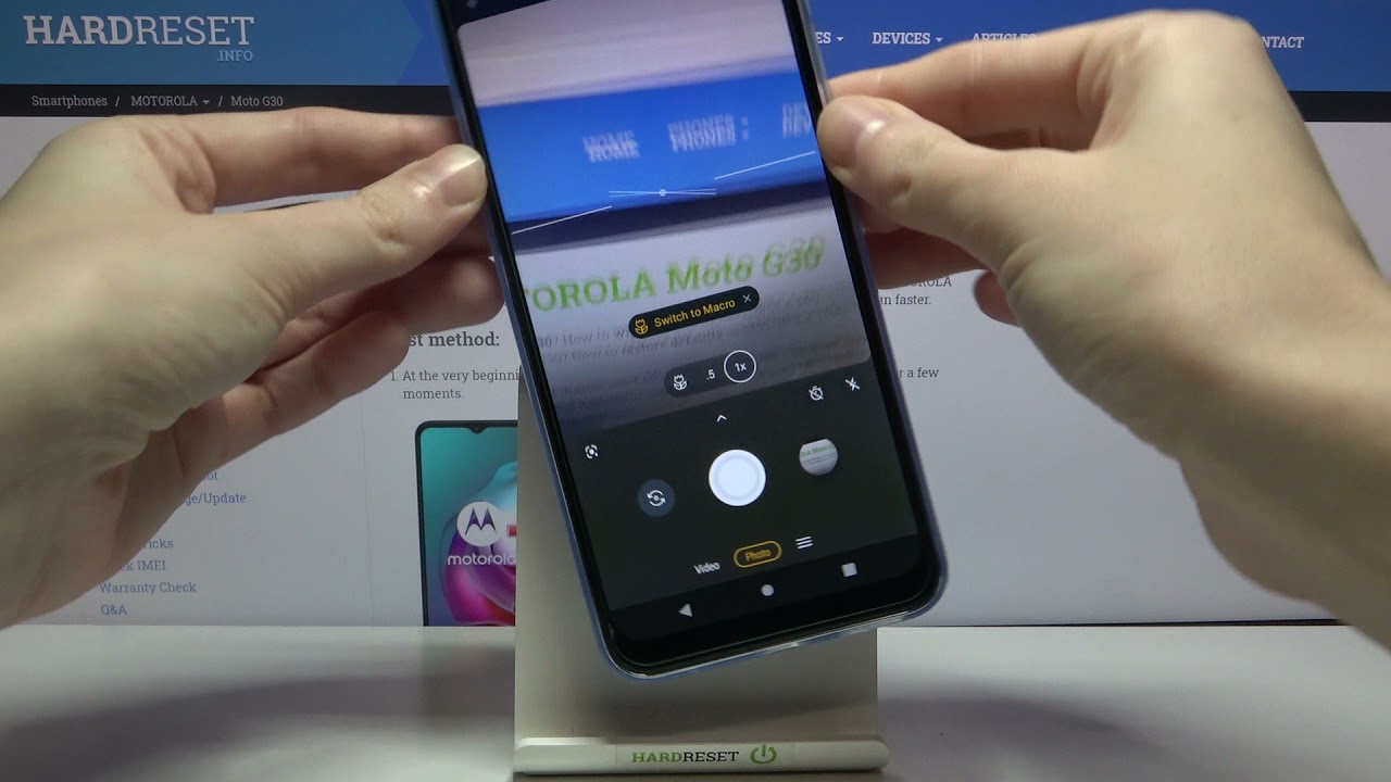 Как управлять параметрами камеры в Motorola Moto G30 &mdash; включение/выключение функции выравнивания ...