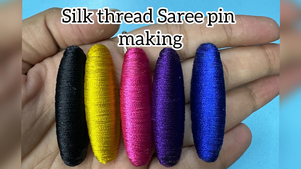 Silk thread Saree pins | How to make silk thread Saree pins | Saree pins wrapping | Siri bangles