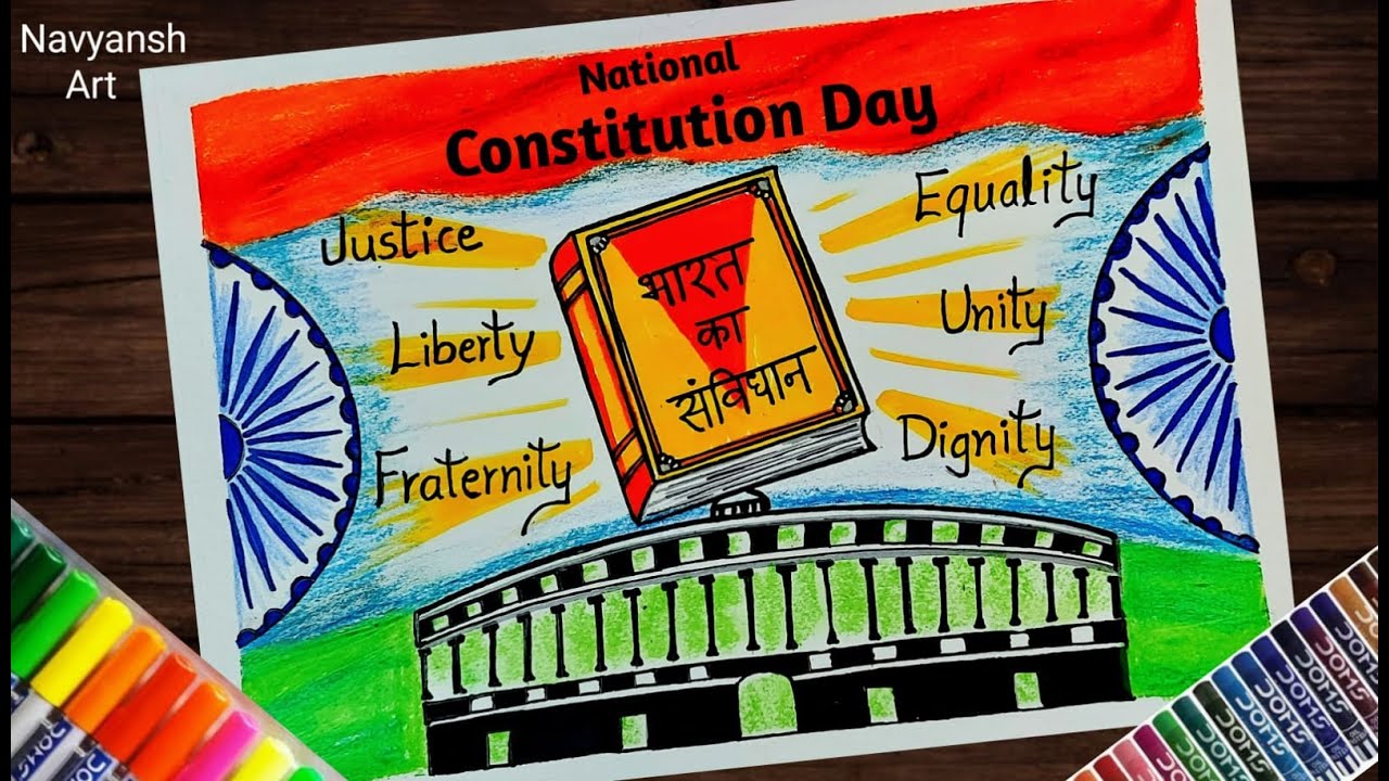 National Constitution Day poster drawing / Constitution Day drawing / National Law Day drawing