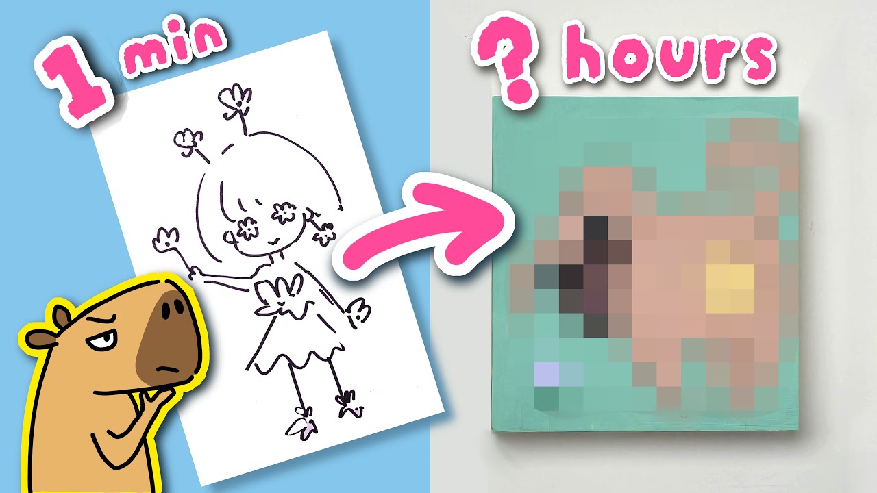 Redraw my 1 min drawings with Acrylic