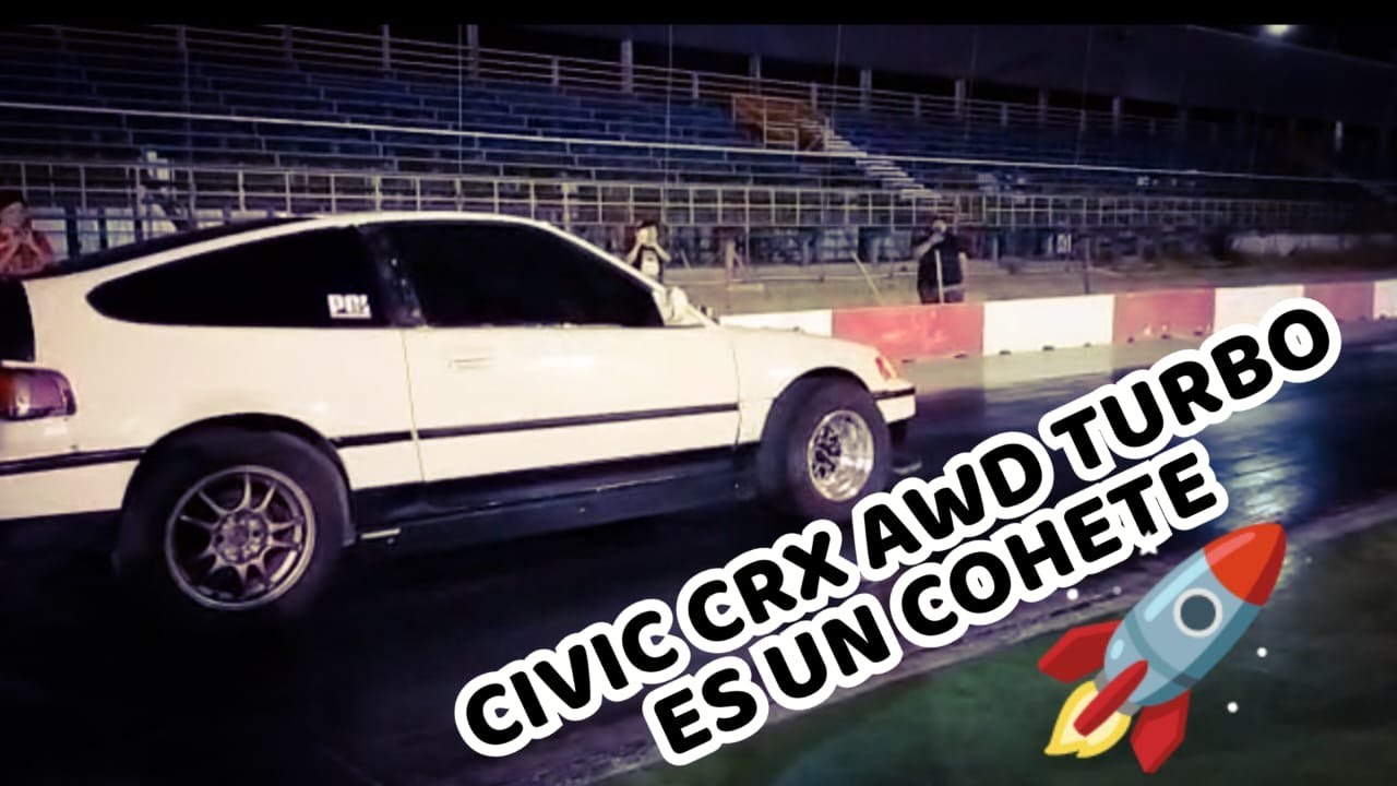 CIVIC CRX K SERIES TURBO AWD ES UN COHETE EN EL 1/4 DE MILLA, SE DESPEGA DEL ASFALTO