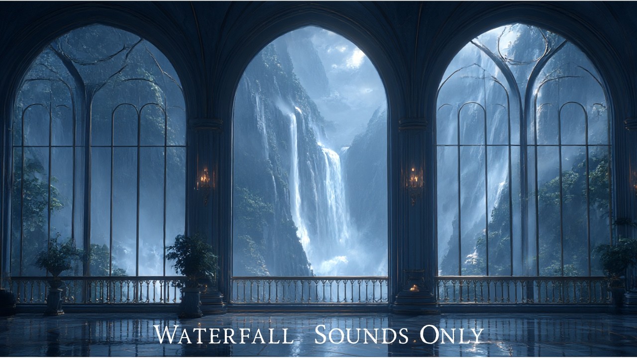 Waterfall Through the Window | Pure Nature Sounds for Relaxation & Sleep