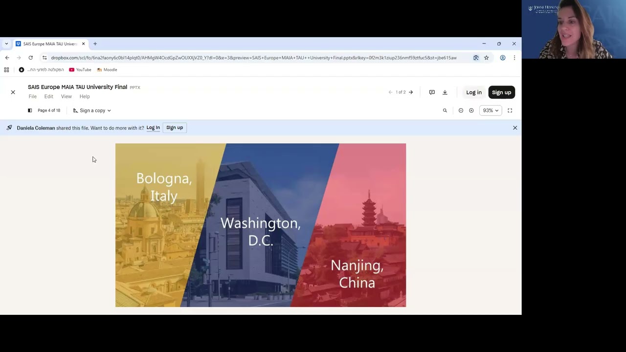 Master of Arts in International Affairs (MAIA), Johns Hopkins University with TAU, December 2025