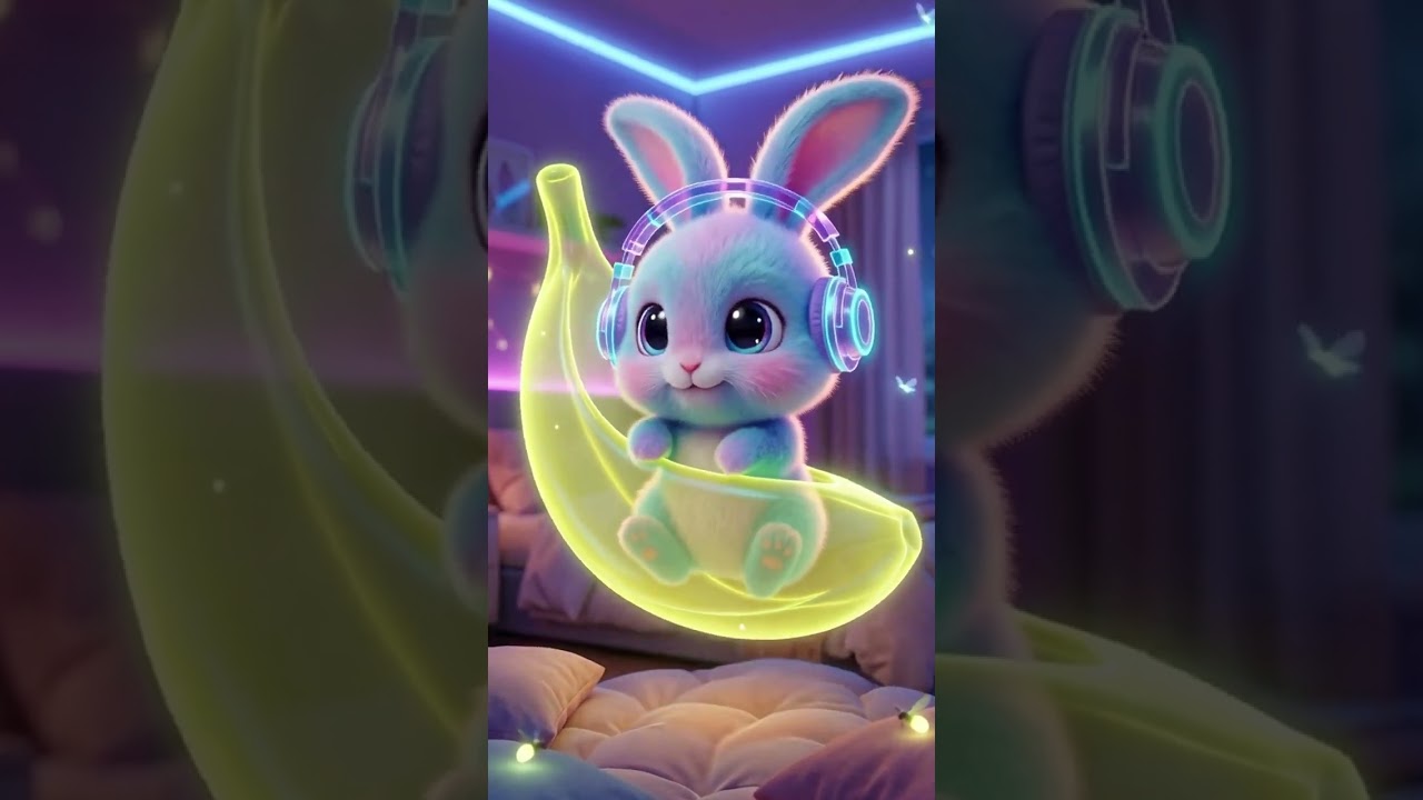 Cute Neon Bunny Lullaby 🐰✨