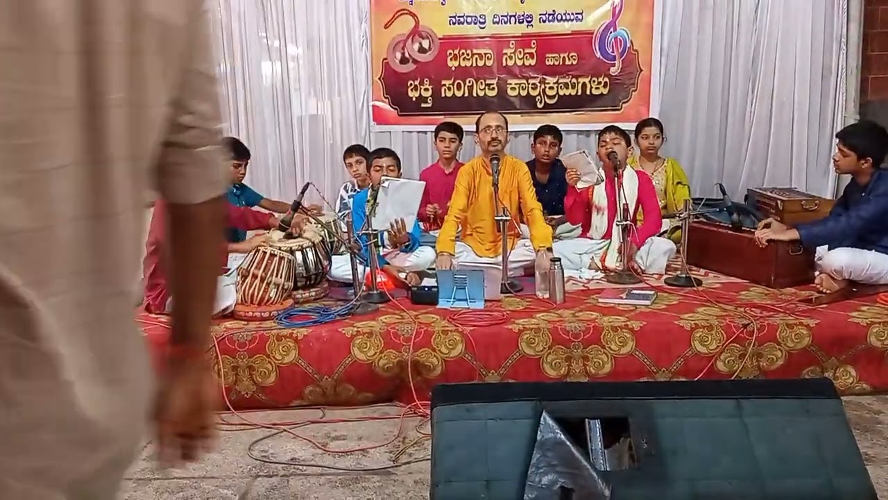 Bhajan in Annapoorneshwari temple bc road for navaratri day. 