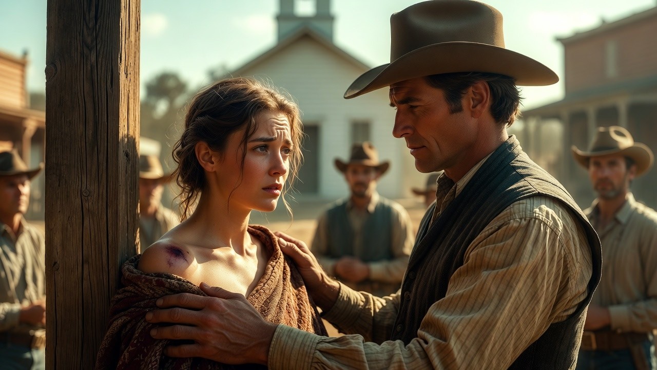They Shamed Her Before the Church—Until a Silent Cowboy Lifted Her Without Fear