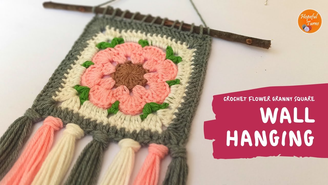 Crochet Flower Granny Square Wall Hanging / Dreamcatcher tutorial | Easy crochet home decor