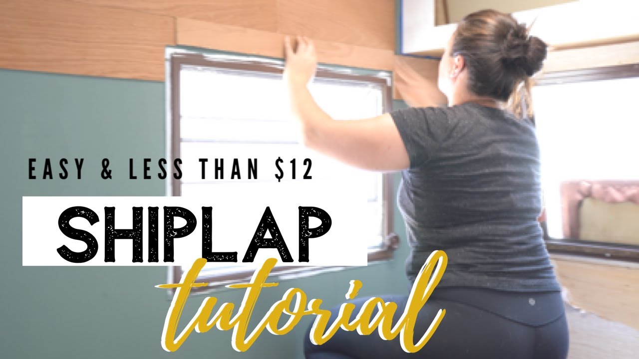 DIY Shiplap Tutorial: How to plank your walls inexpensive and easy! UNDER $12 | Camper Makeover