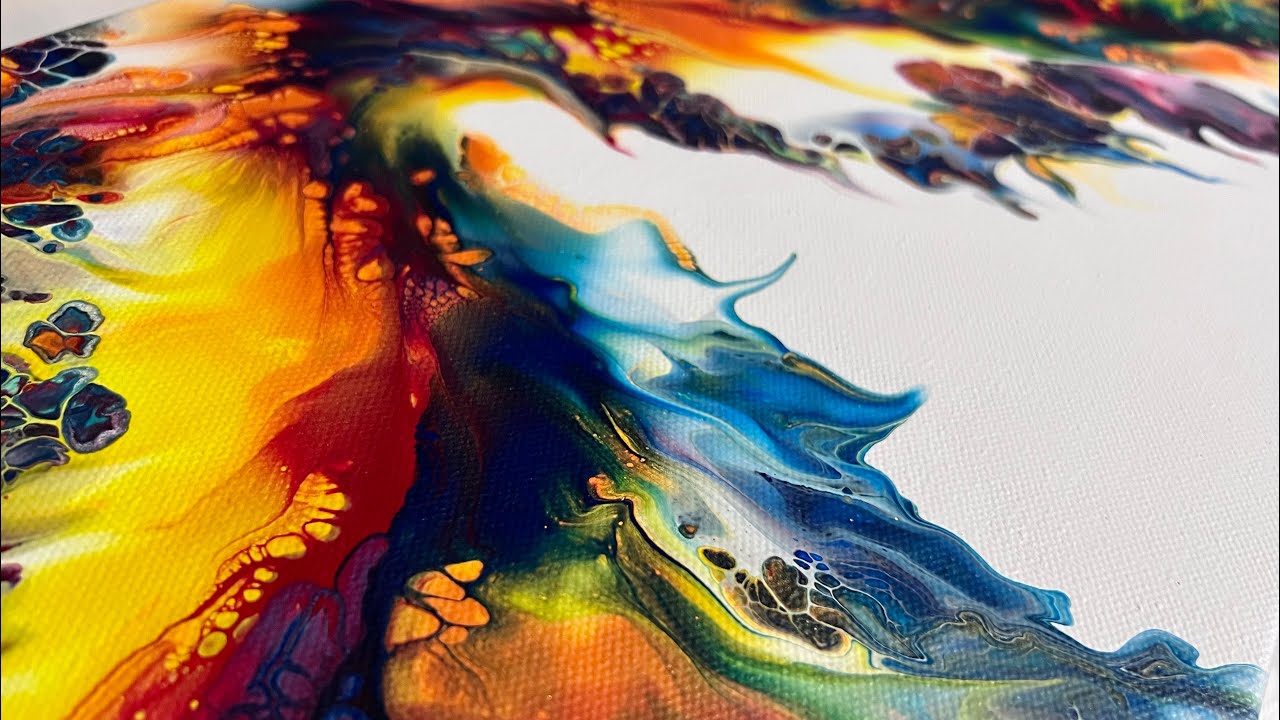 Vibrant and colorful Dutch Pour Painting