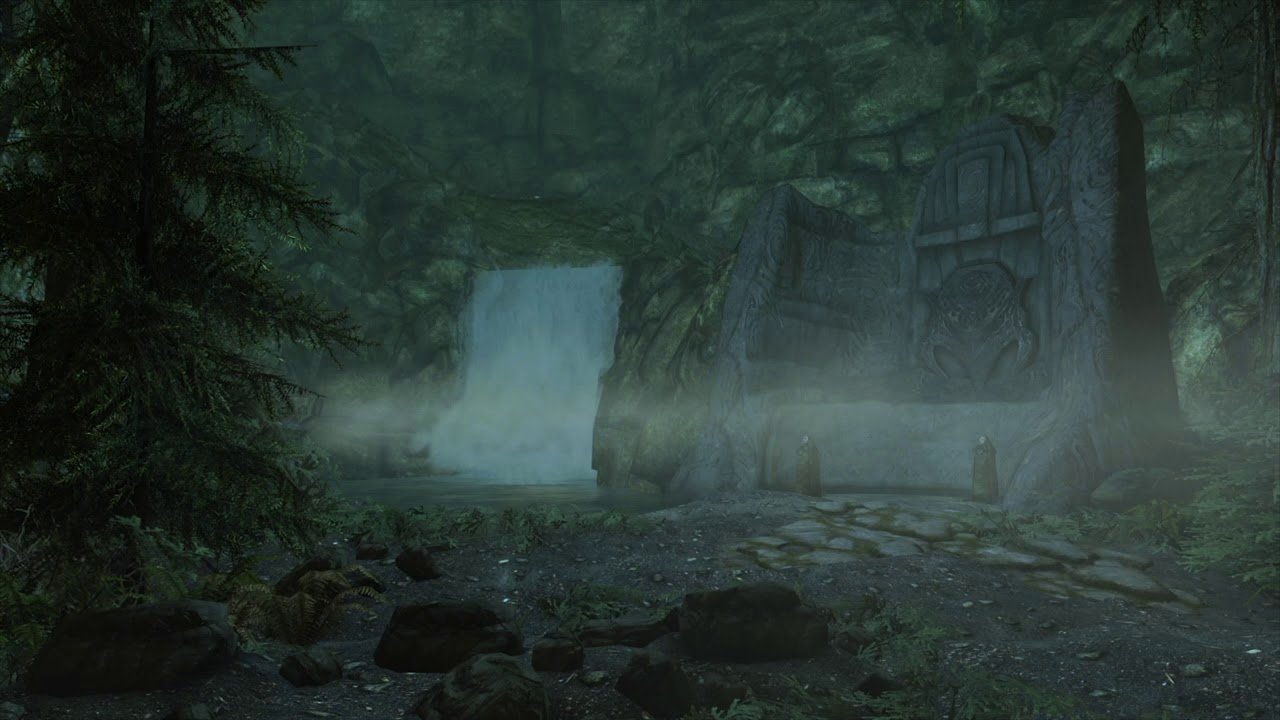 Skyrim - Ustengrav Ambiance (cave sounds, waterfall, ambient music)
