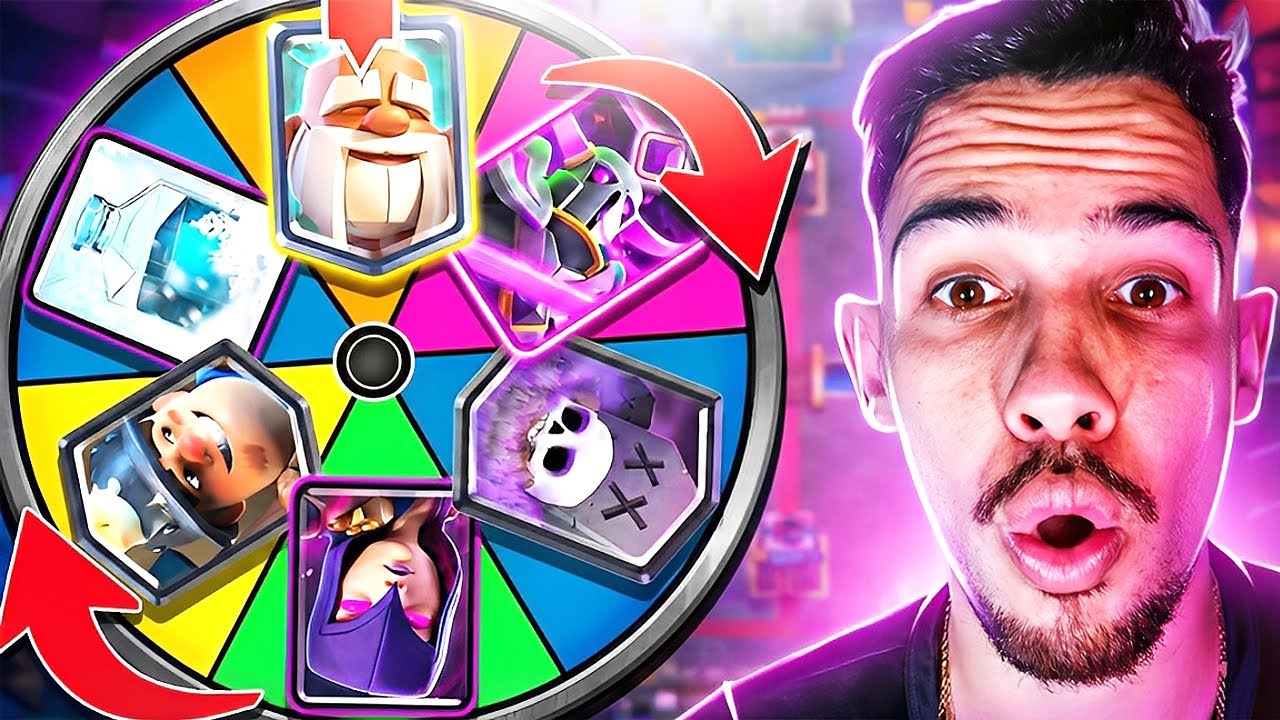 A ROLETA ESCOLHE MEU DECK ALEATORIAMENTE NO CLASH ROYALE!