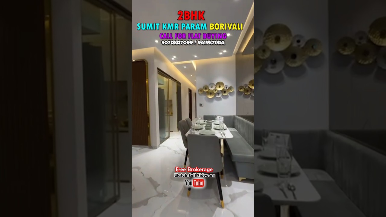 Sky World By Sumit Group & Kmr || Furnished 2bhk Flat Tour For Sale in Borivali Mumbai #realestate